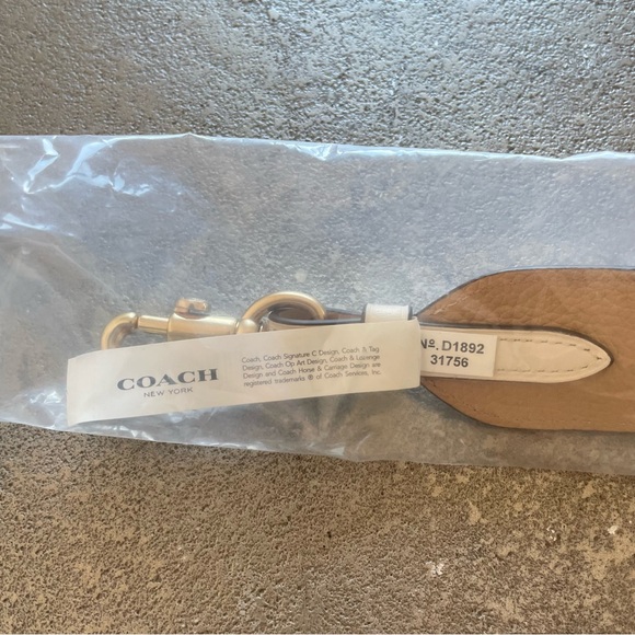 Coach Pink Floral Print Pebble Leather Purse Strap with Gold Accents - Picture 8 of 8